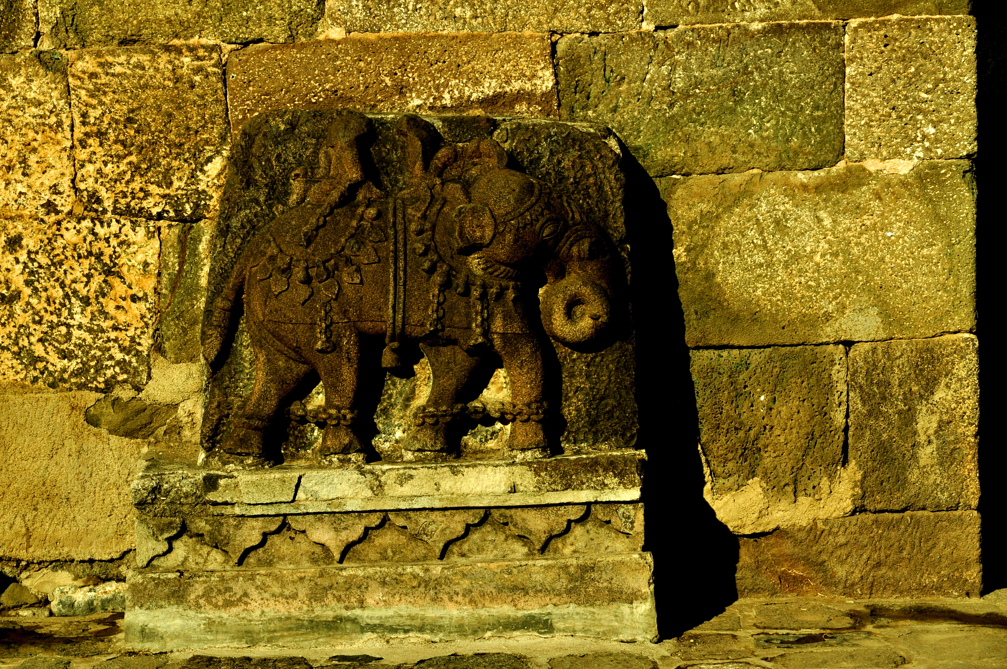 Elephant carvings at Daulatabad