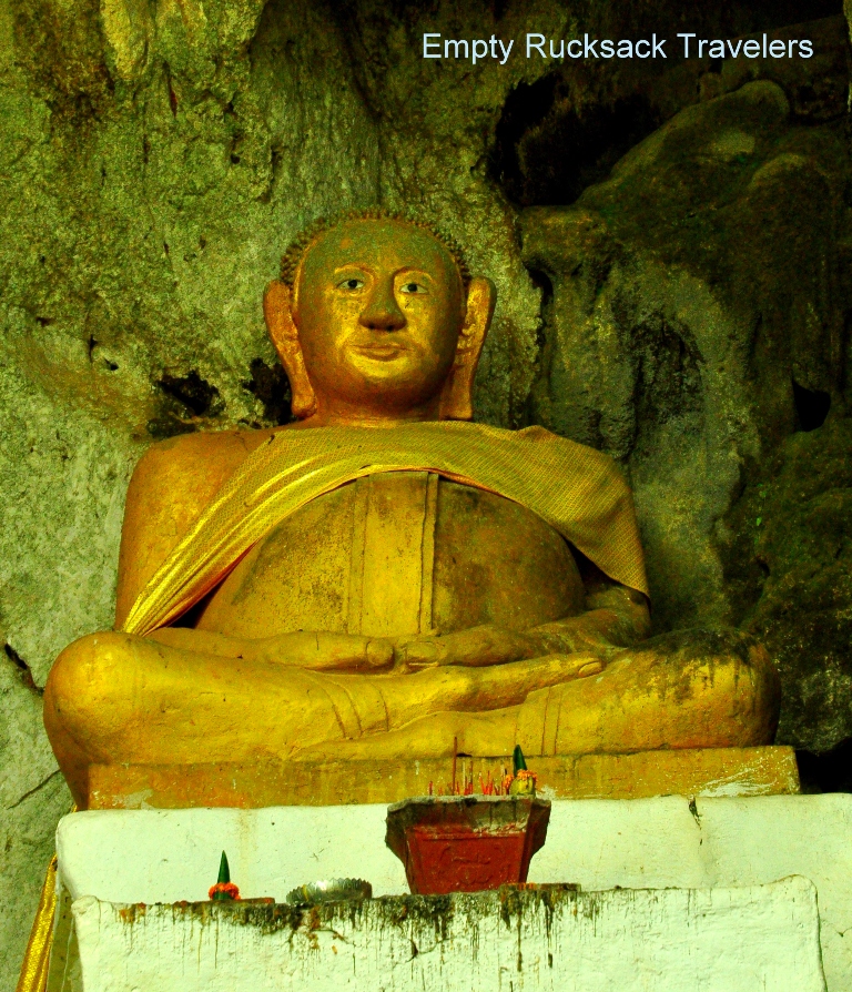 Lao Buddha at the entrance of Tham Theung (Upper Cave)