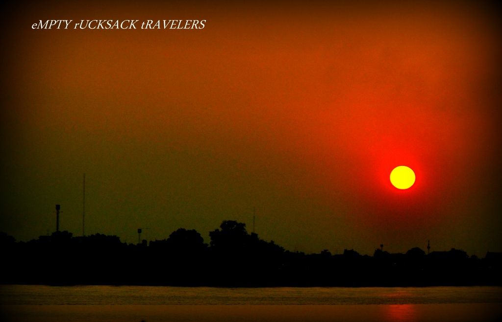 Beautiful sunset at Mekong